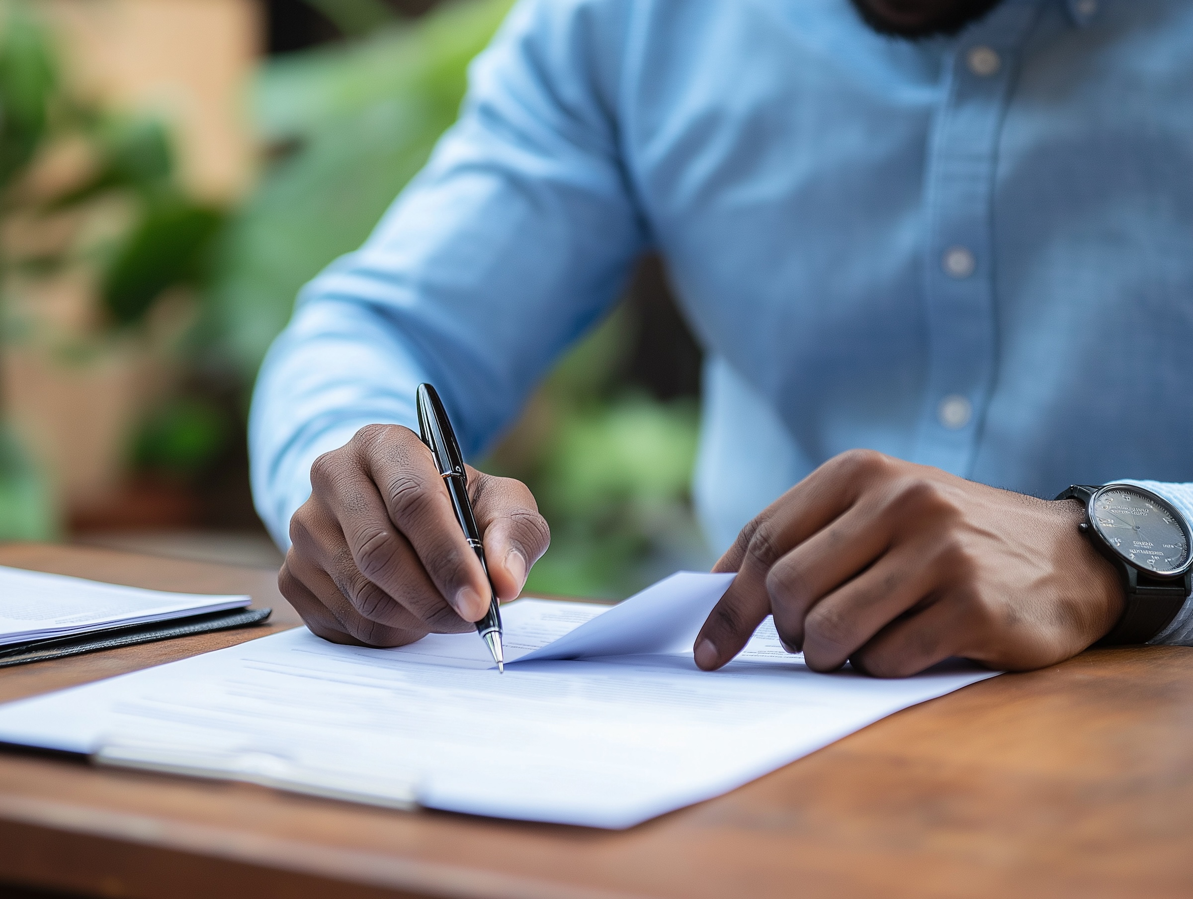 Man Signing Document